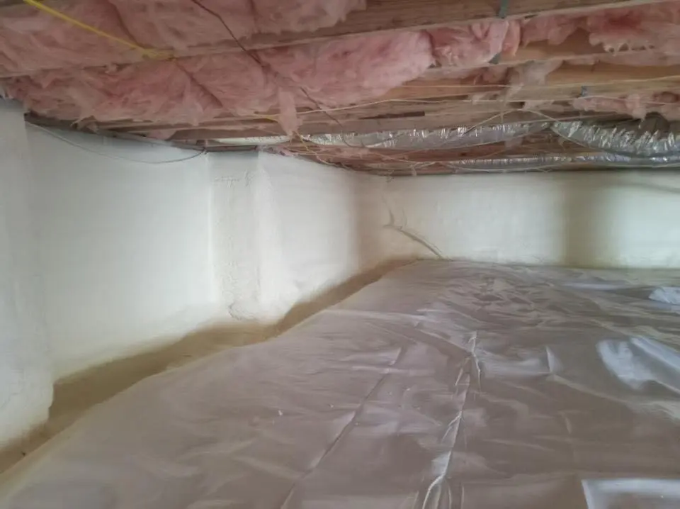 Crawl space encapsulation with closed-cell spray foam for Attic Insulation in Pleasantville